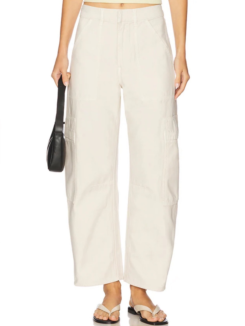 Citizens of Humanity Cream Marcelle Cargo Pants in Almondette